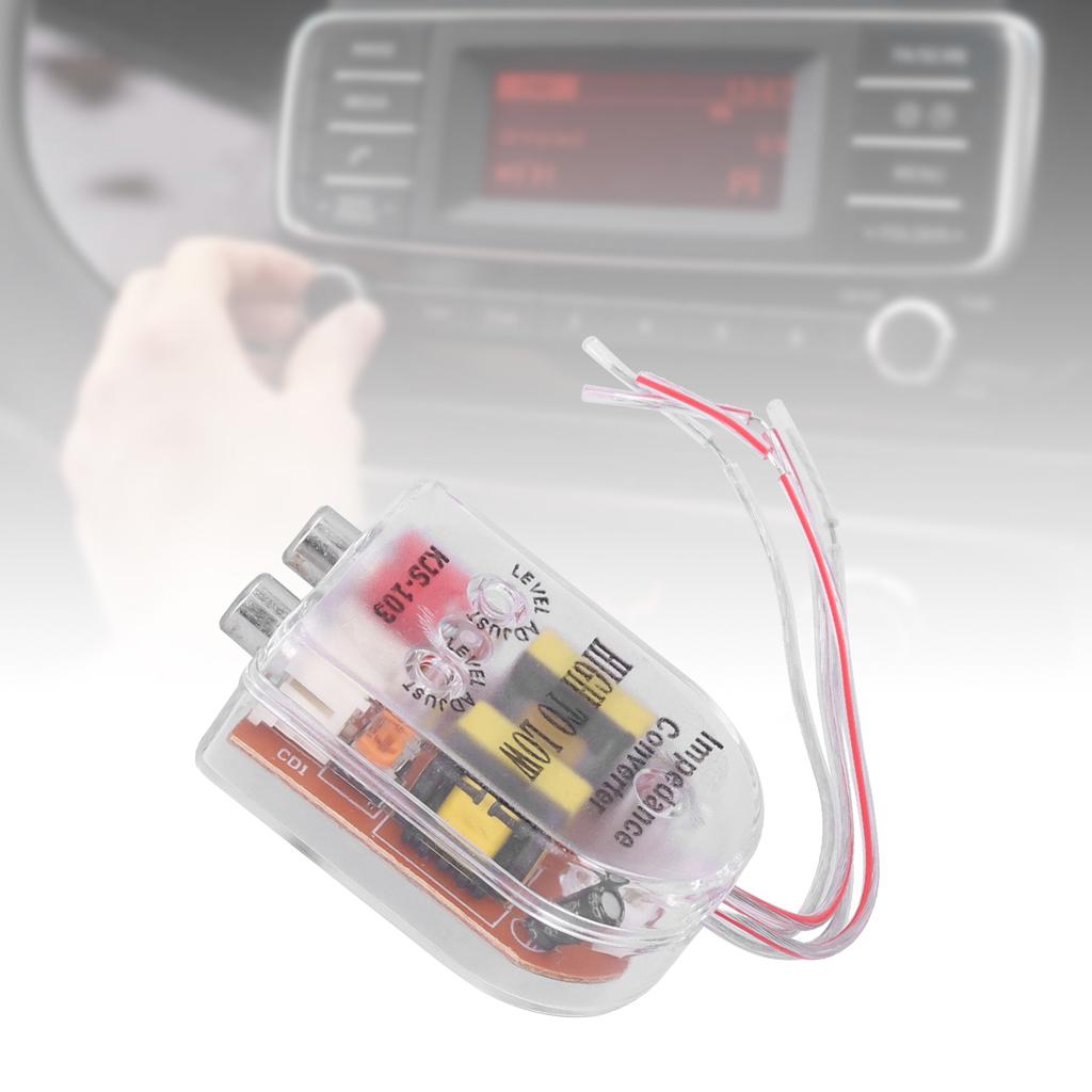 12V Car Stero Radio Converter Speaker High to Low RCA Line Amplifier Audio Impedance Adapter