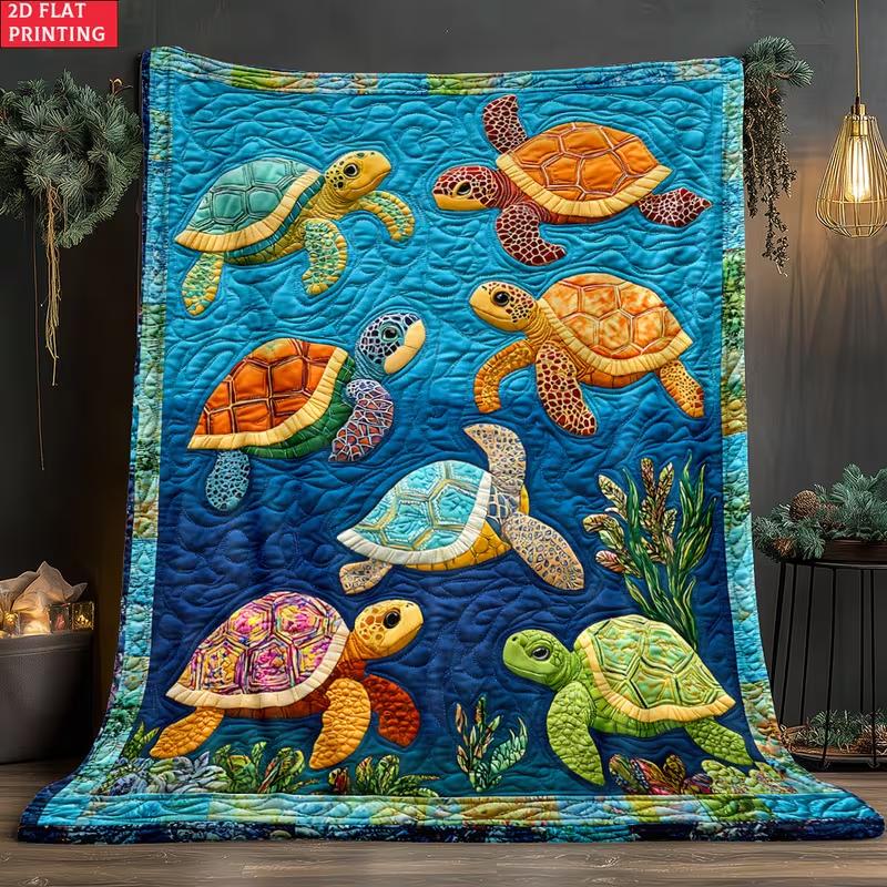 Diepzee Drie Zee Schildpadden Patroon Deken Cadeau Zachte Deken Flanellen Deken Eenpersoons Deken