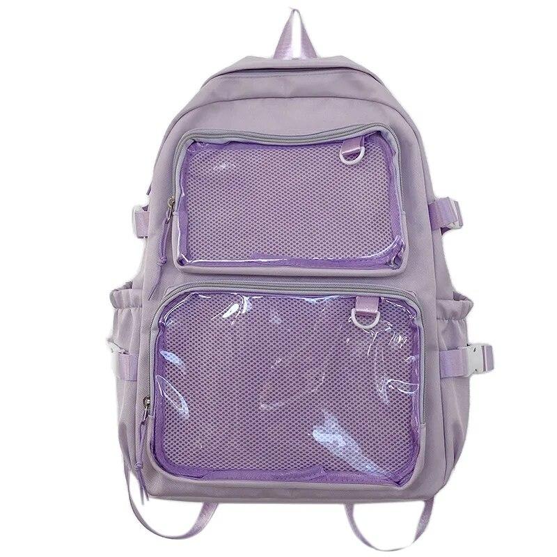 Japonský batoh Kawaii Itabag Women Novinka 2024 Transparentní Batoh Dámský Velkokapacitní Batoh Ita Školní tašky pro vysokoškoláky JK