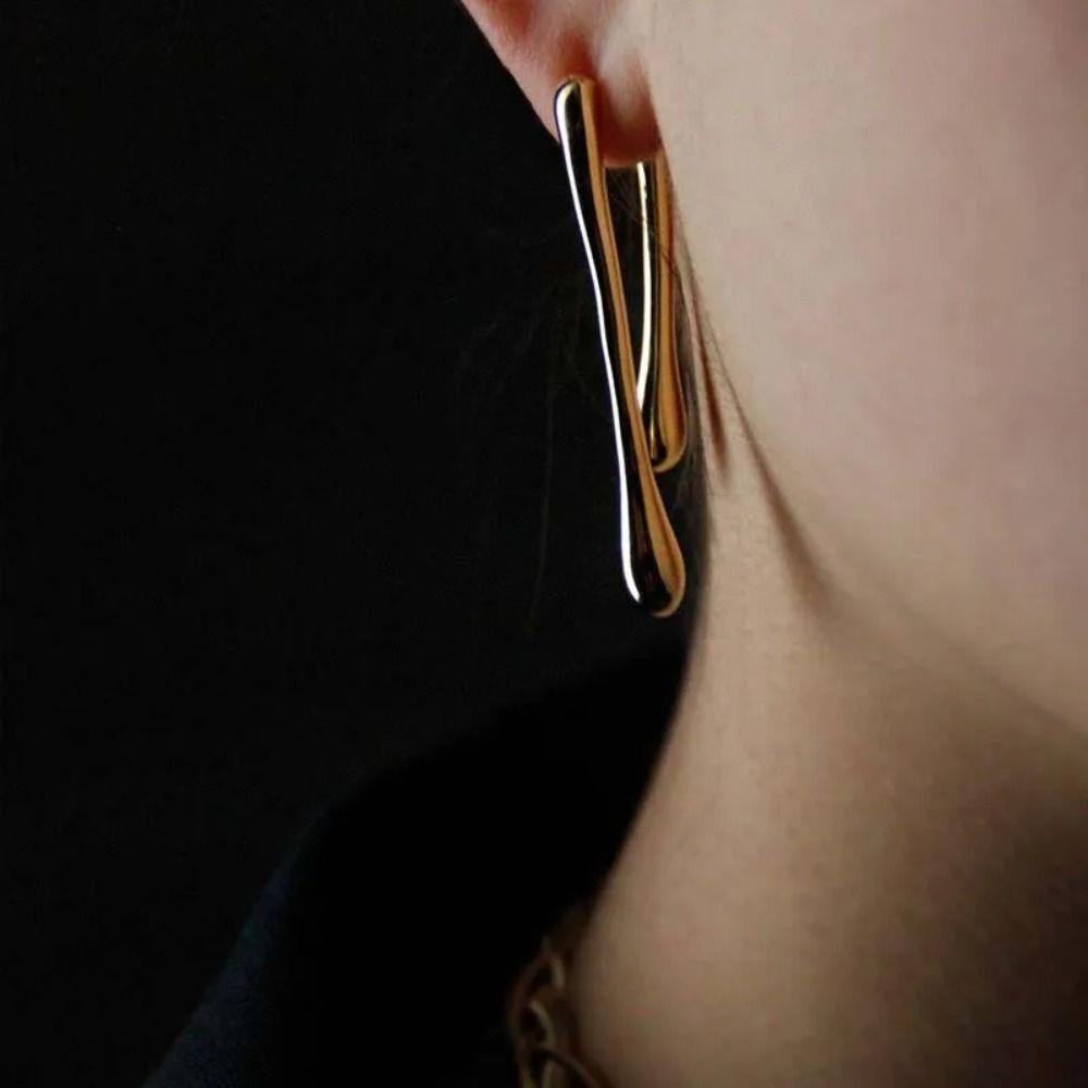 Alloy Long Pendant Earrings Gold/Silver Vintage Geometric Earrings  Women