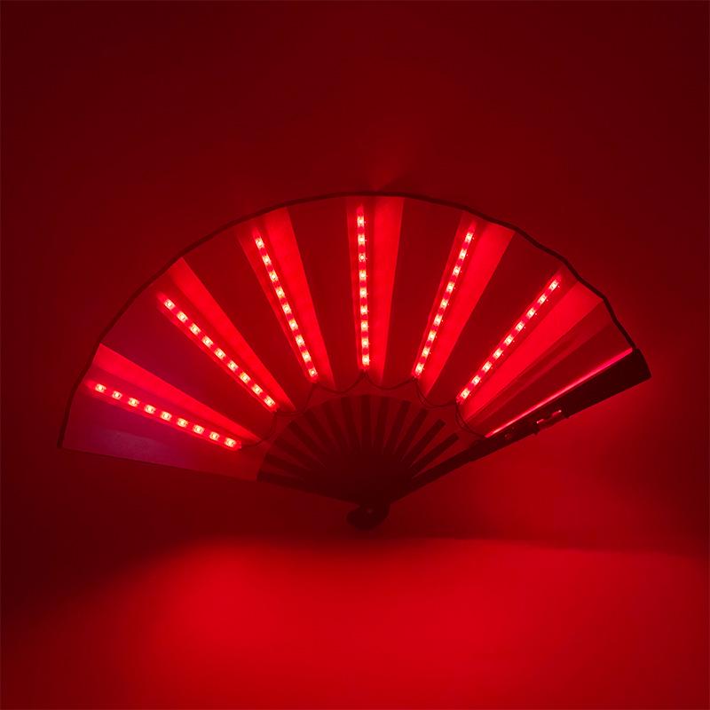 Rose Lace Edge LED Folding Fan - Wedding Gift & Dance Prop