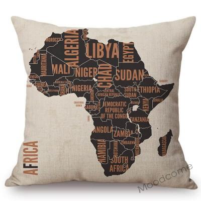 Africa Map Geometrics Home Decorative Sofa Throw Pillow Cover Nordic Cotton Linen African Pattern Cushion Cover Case Mudcloth