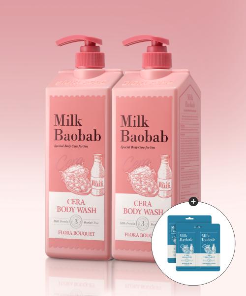 [7 Scents] Cera Body Wash 1200ml x 2 (Dual Pouch Gift) White Musk