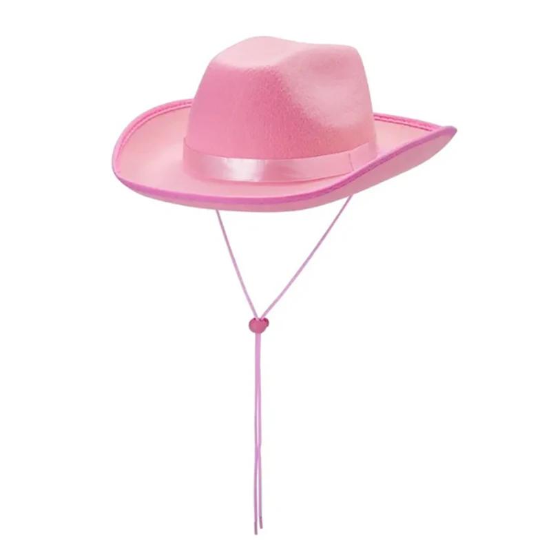 Children'S Hat Kids Girls Boys Cowboy Hats Wide Brim Western Cowgirl Hat With Adjustable Strap Costume Accessories