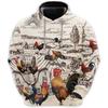 Erkek Horoz Grafik Kapüşonlular 3D Tavuk Baskılı Sweatshirtler Erkek Kadın Yüksek Kalite Eşofman Kapüşonlu Oversize Harajuku Giyim