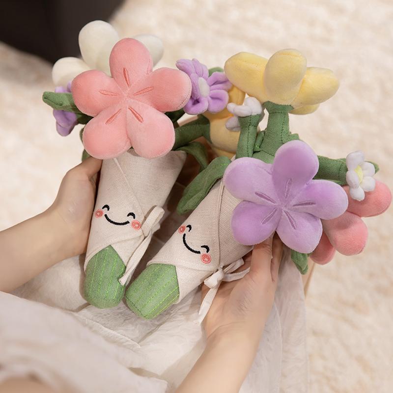 Creative Handheld Bouquets Valentine's Day Flowers Soft Stuffed Plush Toys Romantic Gifts For Girlfriend Wedding Love Flower