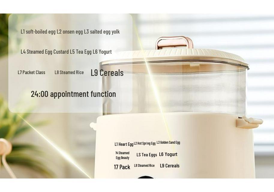Double-Layer Multifunctional Egg Cooker with Timer and Auto Power-Off