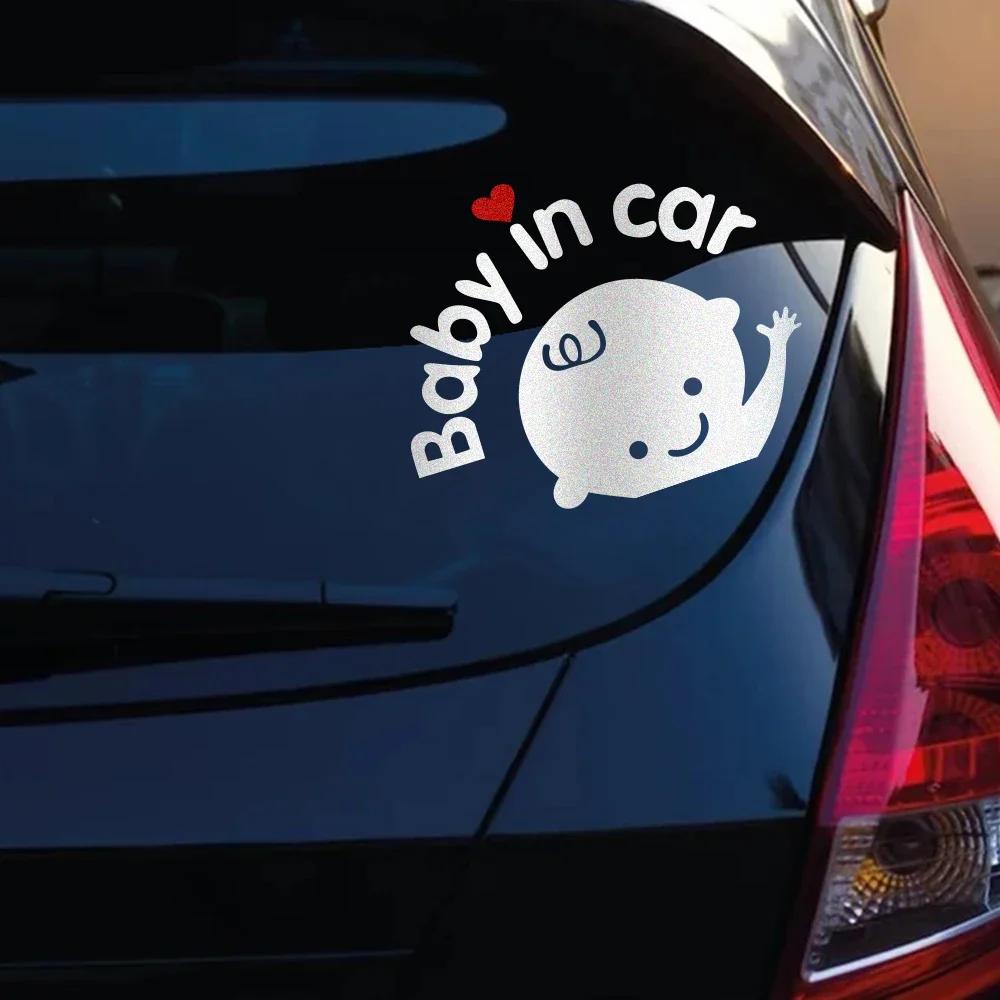 Car Sticker Cartoon Funny KIDS BABY IN CAR Sticker Auto Window Glass Body Personalized Creative DIY Warning Sign Car Decoration