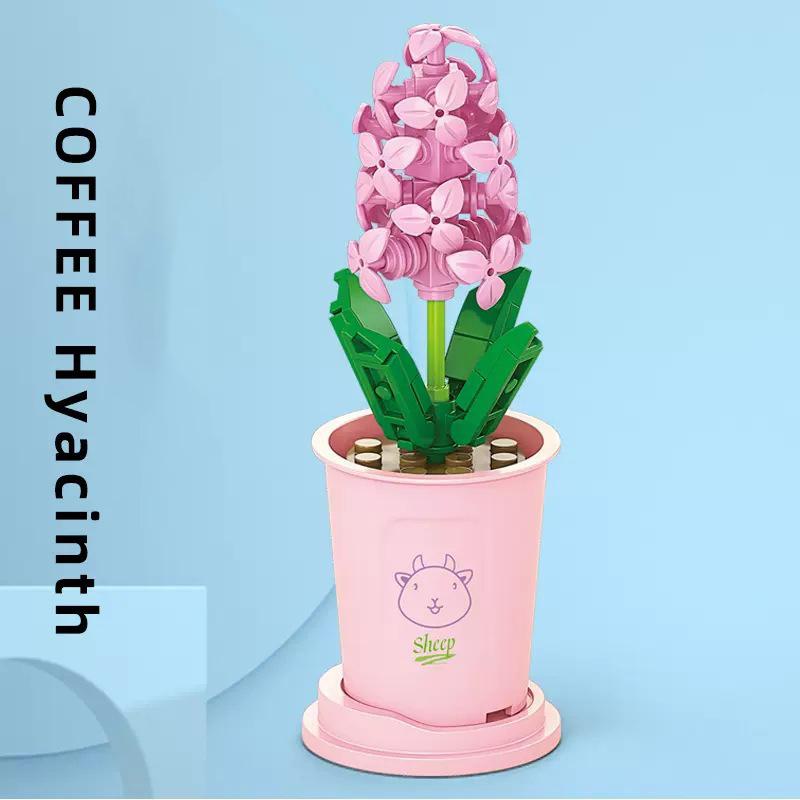 

Совместимые игрушки-пазлы, собранные строительные блоки, серия вечных цветов, Будда, поднимающий цветы, украшения