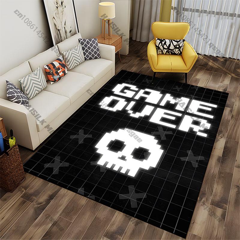 Game ending skull symbol carpet Yoga living room room decor children's crawling mat doormat area rug games mat