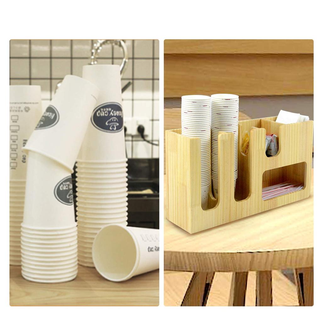 Uyoyous Paper Cup Holder, Cup Holder, Paper Cup Stand, Cup Dispenser, Wooden Cup Stand, Paper Cup Holder, Suitable for Convenience Stores, Cup