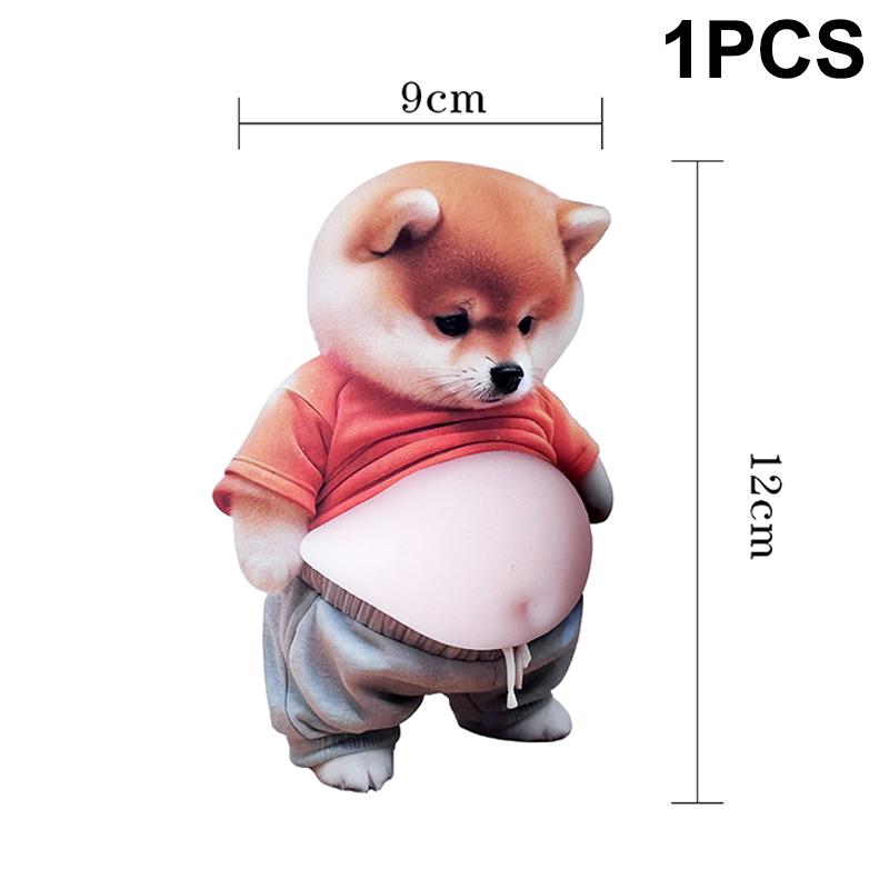 

Pack of 1/5, 3D Charming Puppy Sticker, Silicone Material, Squeezable Shiba Inu Decal, Fridge/Wall Decor
