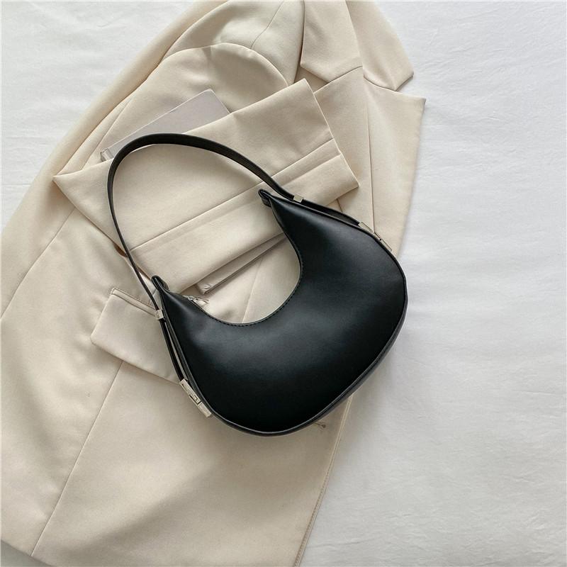 

Fashion Design Pu Leather Hobo Shoulder Bag Women Small Clutch Handbag Purse Female Underarm Bag Travel Totes чорний