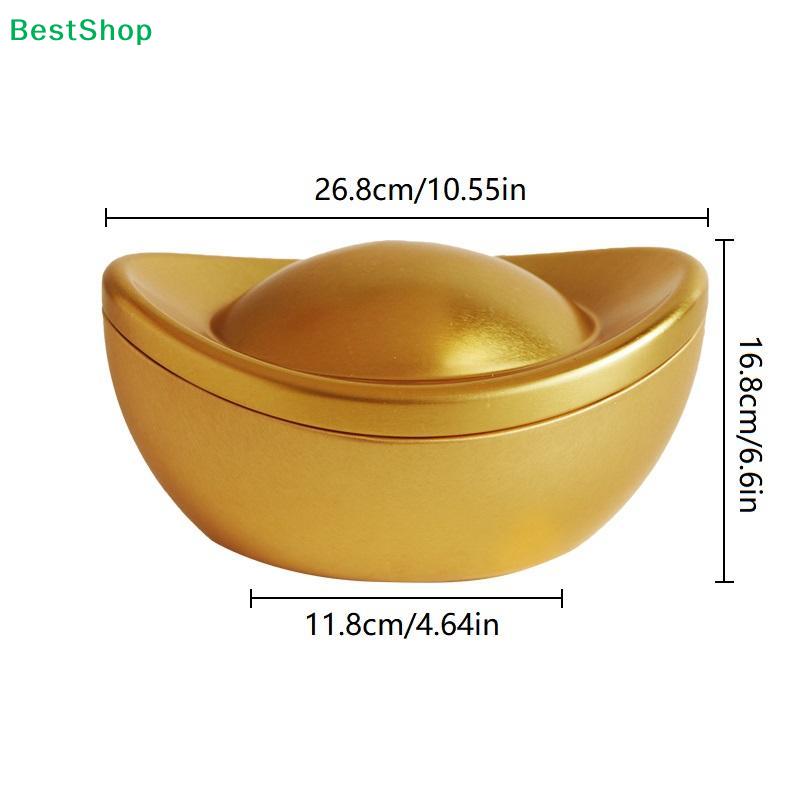 Gold Ingot Shaped Tin Box, Chinese Style Metal Treasure Container for Candy/Gift/Party Decor