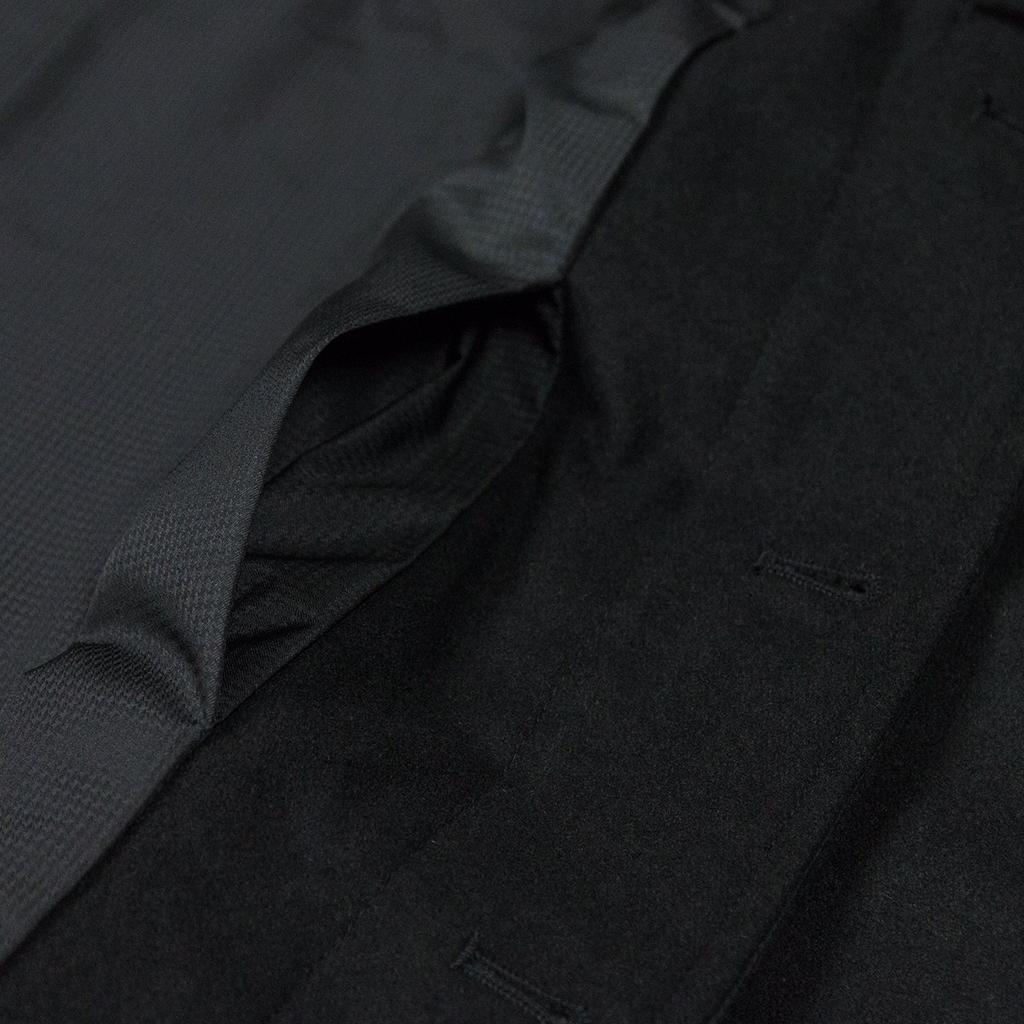 Japanese style coat with square kimono wool [KYOETSU] [Kyoetsu] sleeves, coat, blend, men's (L, black)