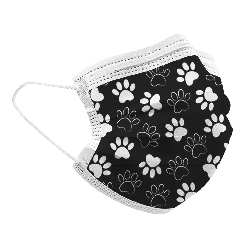 10PCS Adults Cute Casual Prints Breathable 3 -Layer Disposable Mask