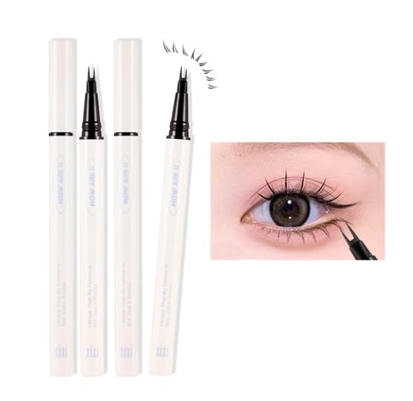 Waterproof Korean Liquid Eyeliner for Lower High Eyeliner for Lower Lashes and Black Gray Double-tip Eyeliner, Ultra-fine, Makeup, 0.01mm, Ultra-fine