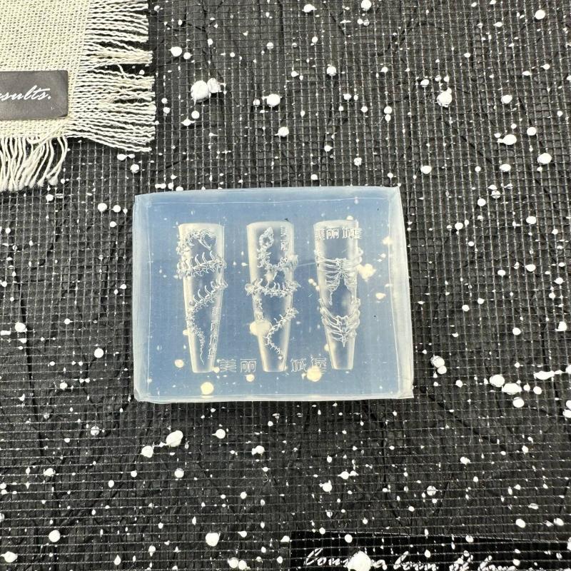 Dragons Bone 3D Silicone Nail Mold Flower Bowknot Star Chain Nails Templates Diy Nail Art Decoration Manicure Design Tools