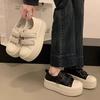 2025 new heightened platform white shoes women's spring and summer Velcro breadboard shoes versatile sports and leisure shoes
