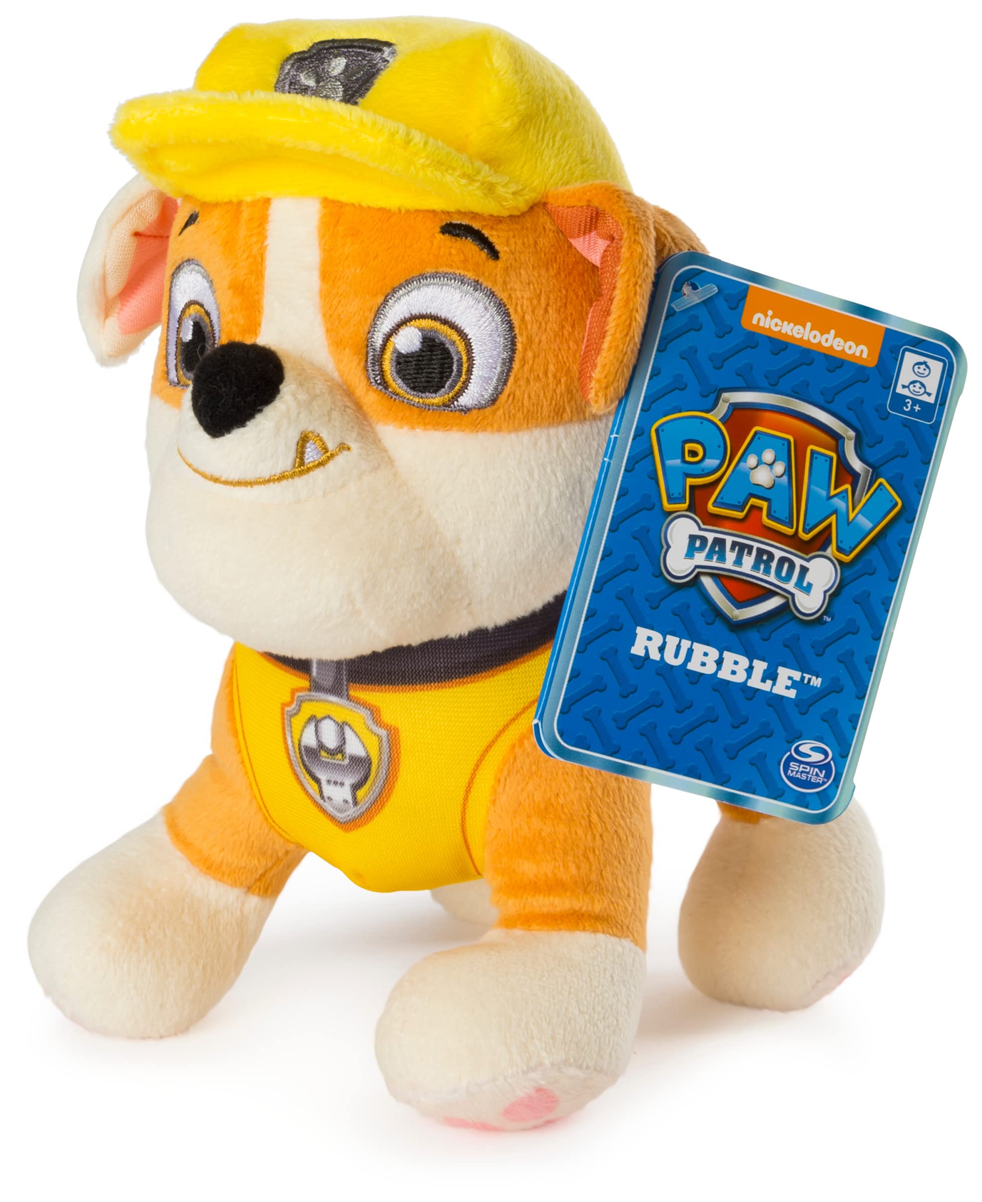

Paw Patrol Rubble Plush Standing Plush with Stitched for Ages 3 Up – 8” Toy, Detailing, &