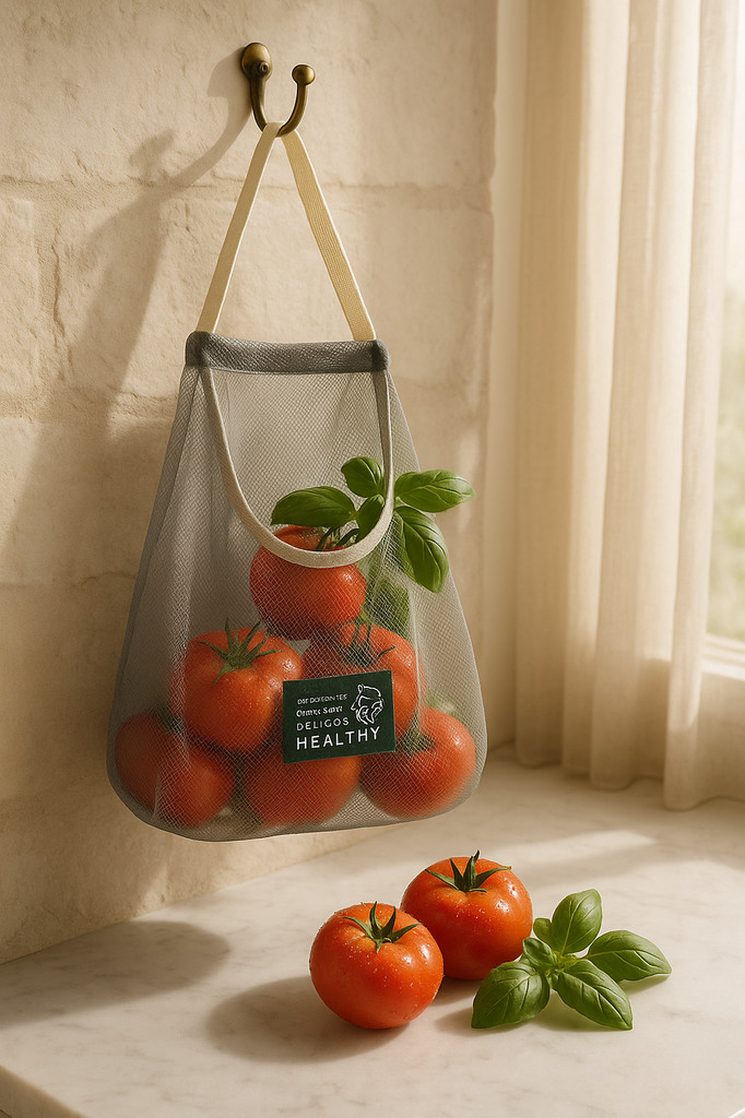 Portable PVC Mesh Storage Bag Reusable Fruit and Vegetable Storage Bag Kitchen Accessories Washable Handbag
