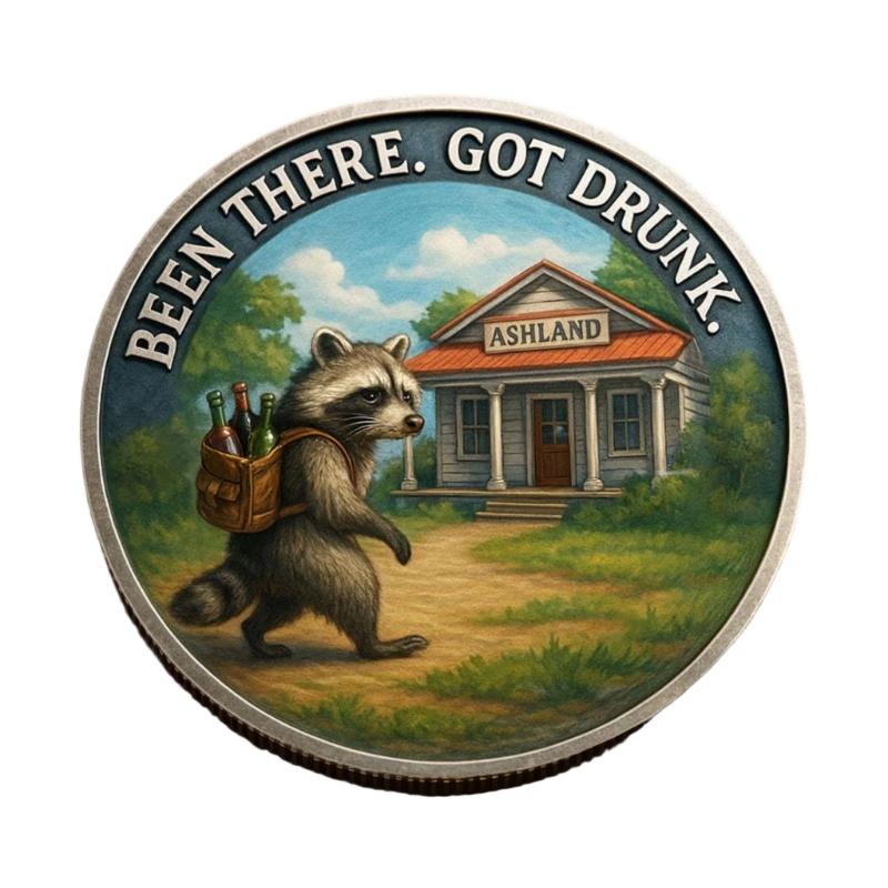 Alloy Trashed Panda Incident Challenge Coin Hilarious Challenge Funny Raccoons Drinking Emboosed Coin For Collection Gift