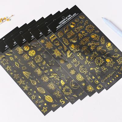 World View Hot Stamping PVC Decorative Stickers for Diary Notebooks