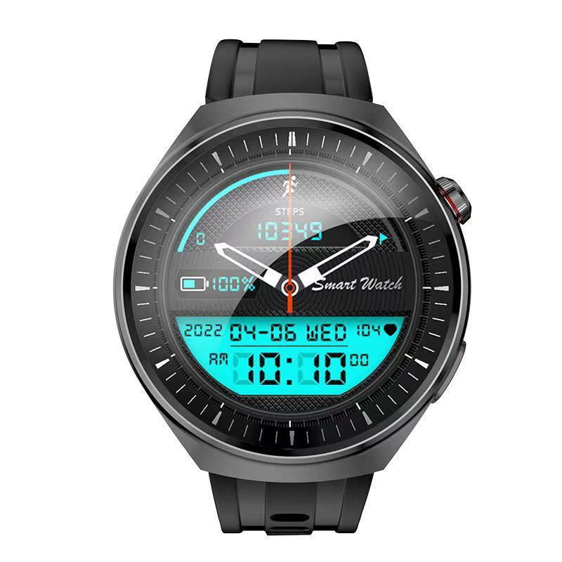 Runde Watch4P Smart Bluetooth Smartwatch mit Blutsauerstoff- und Herzfrequenzüberwachung, Schrittverfolgung