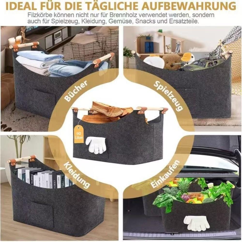 Collapsible Firewood Storage Bin Extra Large Fireplace Wood Bag  Sundries Storage