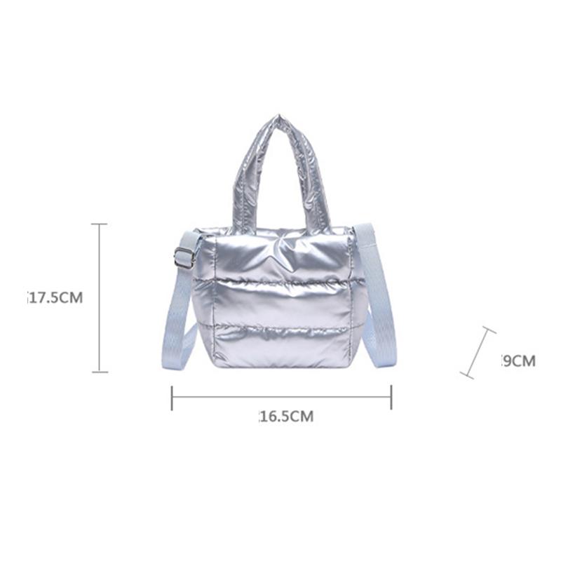Yogodlns Woman Puffy Lightweight Handbag Large Capacity Quilted Shoulder Bag Adjustable Strap Puffer Tote Handbag Shopping Bag