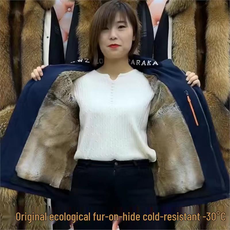 Men's Winter Thick Velvet Lined Fur Parka - Business Casual Mid-Length Coat