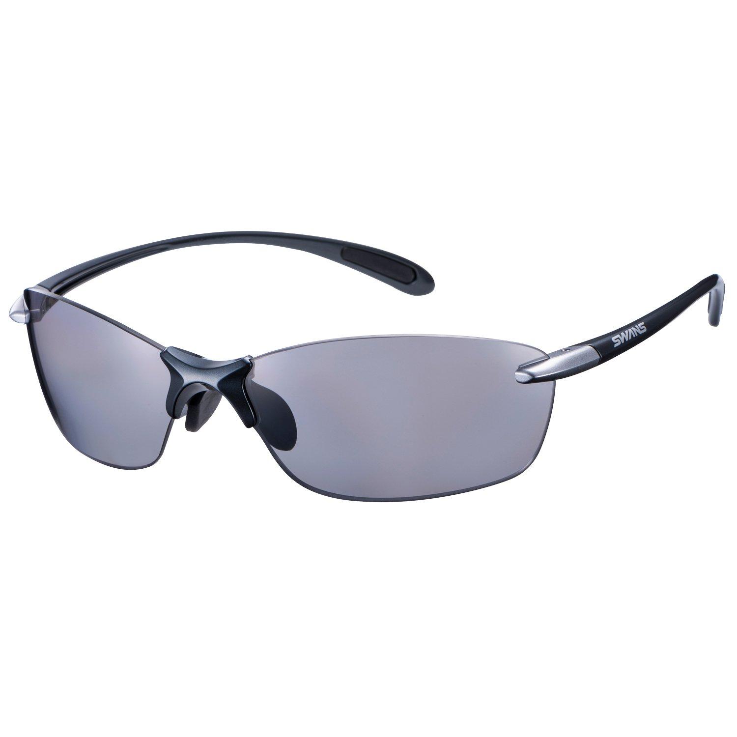 

SWANS Sports Polarized Sunglasses Airless Leaf Fit Polarized Lens Model GMR Dark Gunmetal x Light Silver Driving Fishing Running Climbing SALF-0051