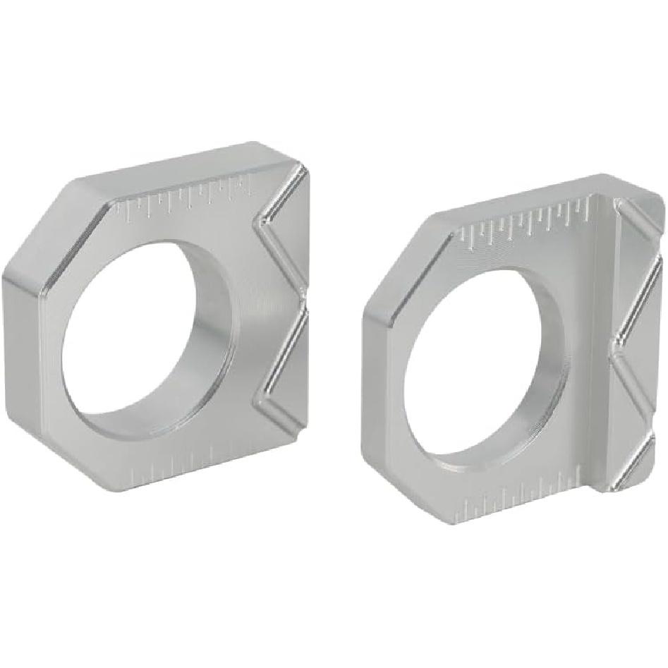 Dirt Bike Rear Axle Block CNC Motorcycle Chain Tensioner Adjuster for KX450F 16-18 KX250F 17-19 KX250 KX450 19-24 KX250X KX450X 22-24 Silver