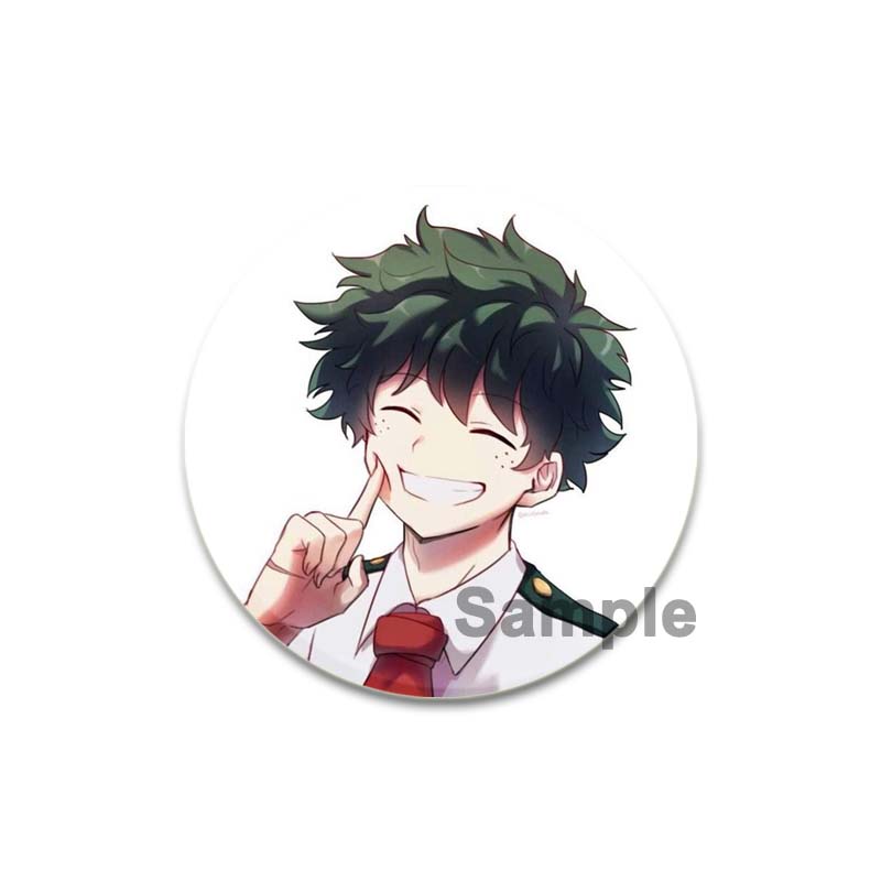 32/44/58mm Anime Figure Izuku Midoriya Round Brooch Clothing Lapel Pin Souvenir Soft Button Pins My Hero Academia Badge
