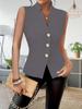 Sommer Neue Modische Lässige Drei-Knopf Einfarbig Slim Fit Ärmelloser Westenanzug