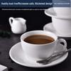 Reines Weißes Keramik-Kaffee-Tassen- und Untertassen-Set