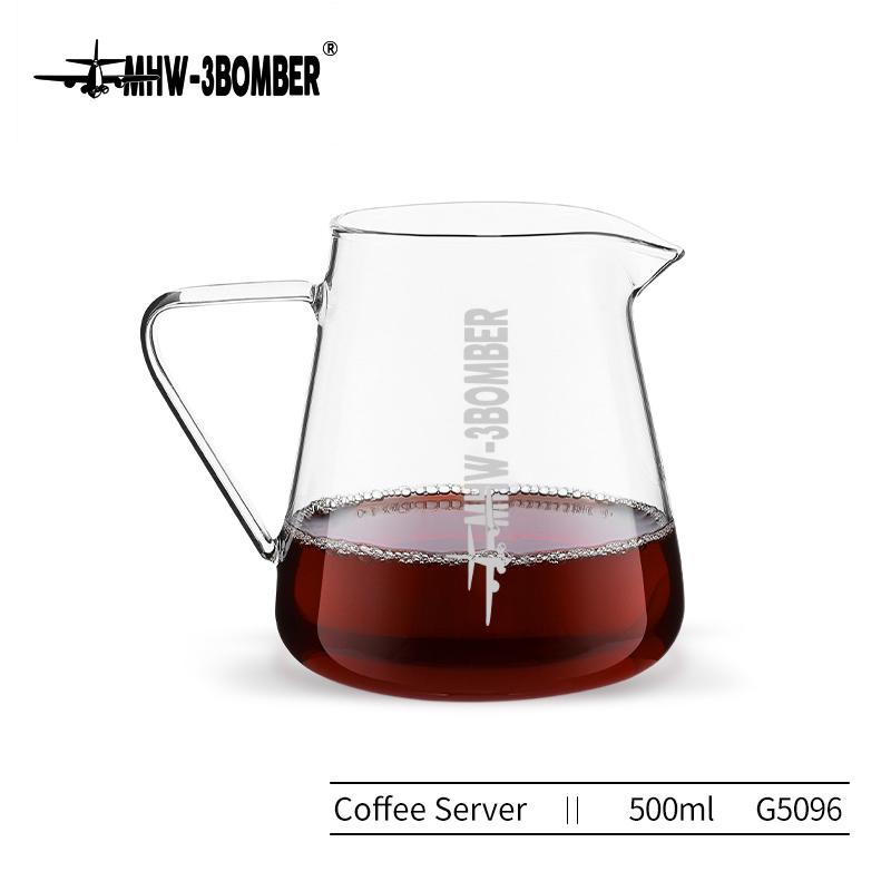 MHW-3BOMBER 500ml Coffee Server Glass Coffee Pot Espresso Dripper Pour Over Maker Brewer Pot Clear Chic Home Kitchen Accessories