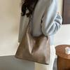 Popular Fashi Korean Versi Versatile Single Shoulder Underarm Bag, Commute Leather Handbag, Tote Bags Women's Zipper Closure