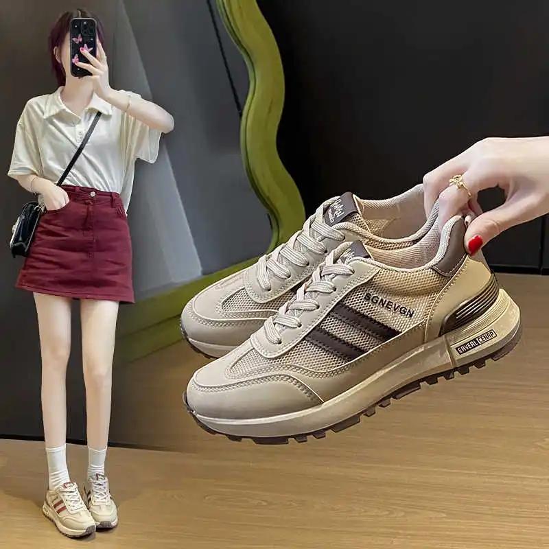 Fashion Round Foot Increases Height Best Selling Vulcanize Sneakers Women Trends Ladies Golf Shoes Sports Luxury Brand Daily