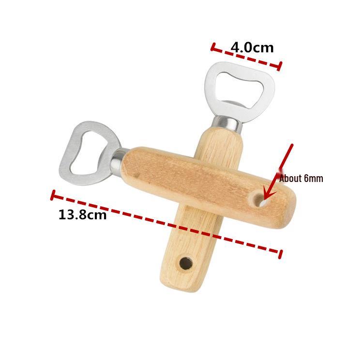 

Wood Handle Stainless Steel Bottle Opener with Logo 13.8cm x 4.0cm