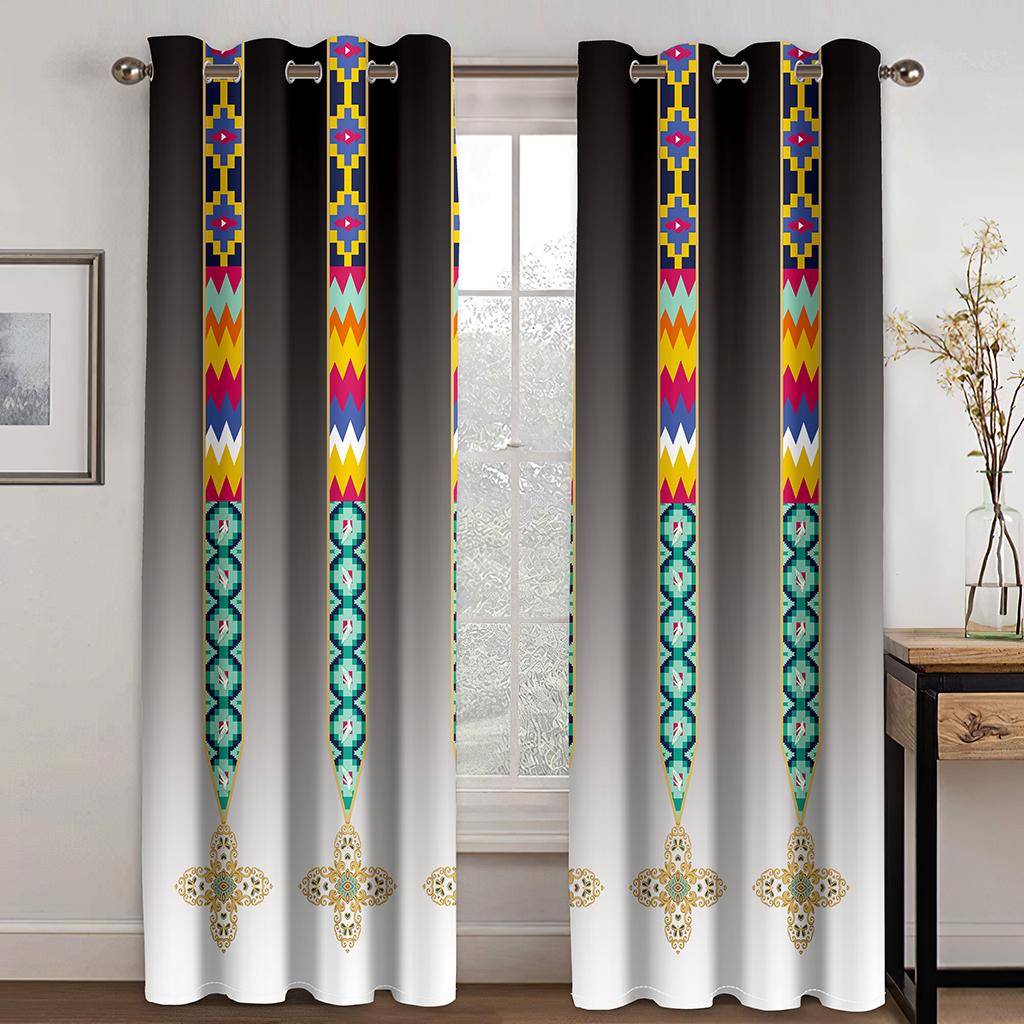 Modern Baroque Boho Saba Erhiopia Free Shipping Window Curtain For Living Room Kids Bedroom Bathroom Kicthen Door Home Decor2Pcs