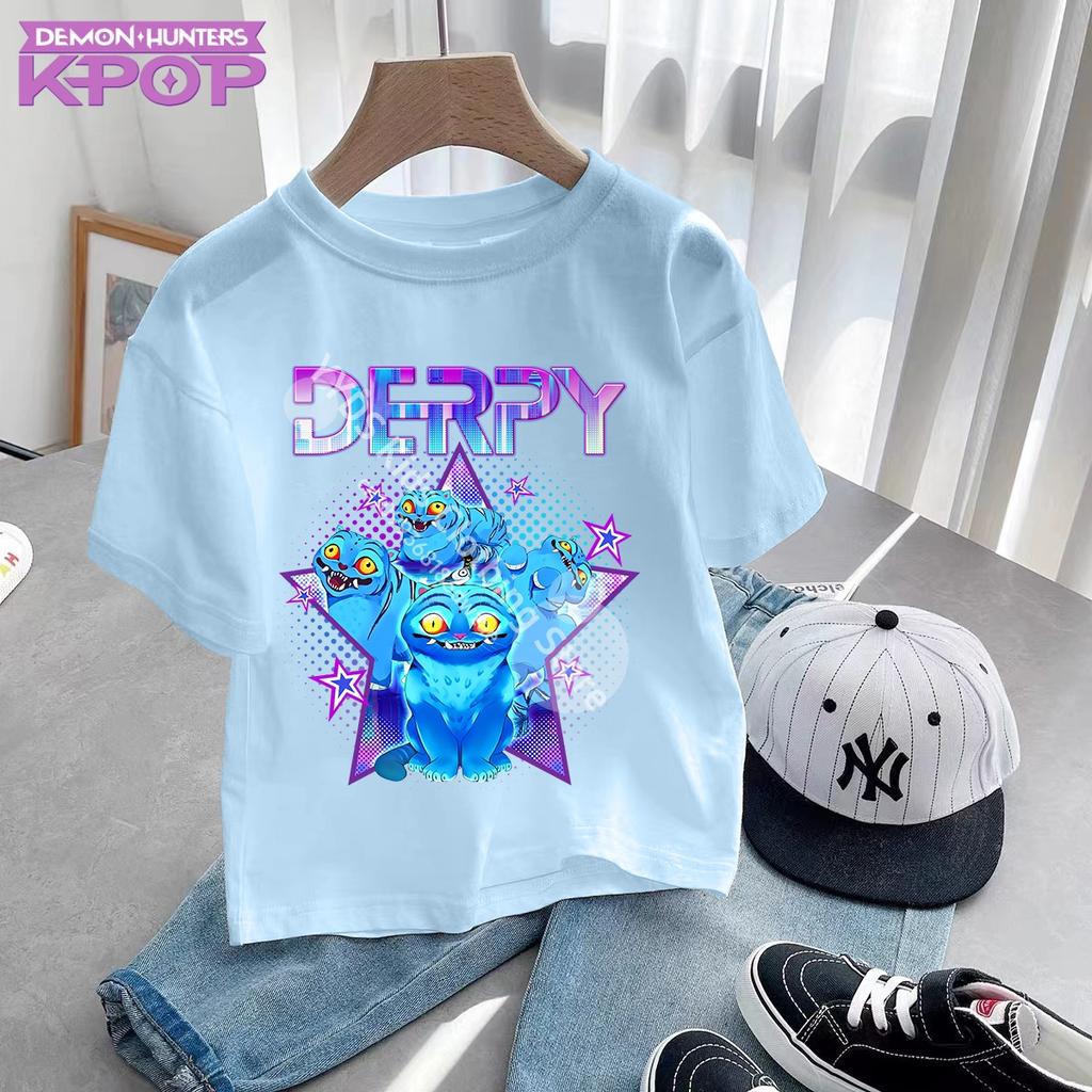 KPop Demon Hunters Kids Clothes 2025 Hot Anime Cotton T-shirt Harajuku Girls Casual Shirt Gift Fashion Movie Toddler T Shirts