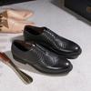 Fashion Genuine Leather Men's Oxford Shoes Brogue Style Wingtip Wings Lace-up Formal Shoes Business Suit Wedding Party Men Shoes