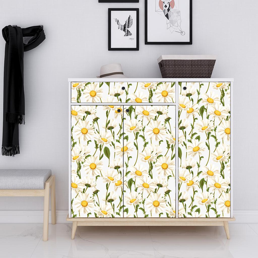 Vintage Daisy Peel and Stick Wallpaper Floral Self Adhesive Wallpaper Removable Contact Paper for Bedroom Living Room Wall Decor