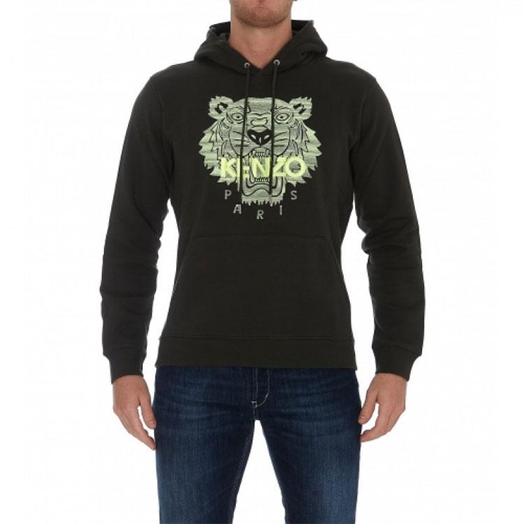 Kenzo Sudaderas Hombre Negra con Capucha Moderada Regular FB65SW3304MB-51A