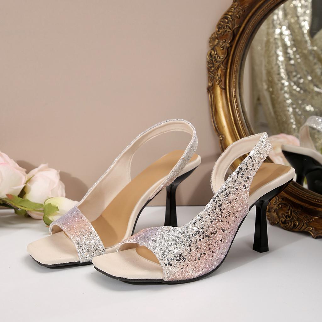2024 Summer Trend Slip on Outdoor Shoes Women Peep Toe High Heel Sandals Comfortable Elegant Women Shoes Shoes for Women