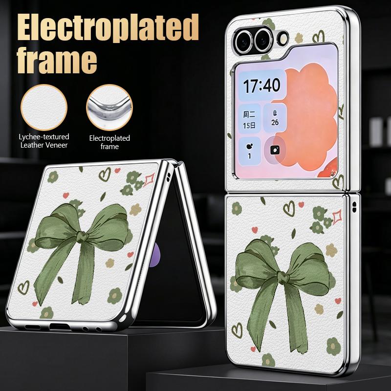 Cute Nurse Uniform Print Case For Samsung Z Flip 8 7 6 5 Luxury Plating Leather Skin Folding Phone Cover For Galaxy Z Flip8 Flip7 Flip6