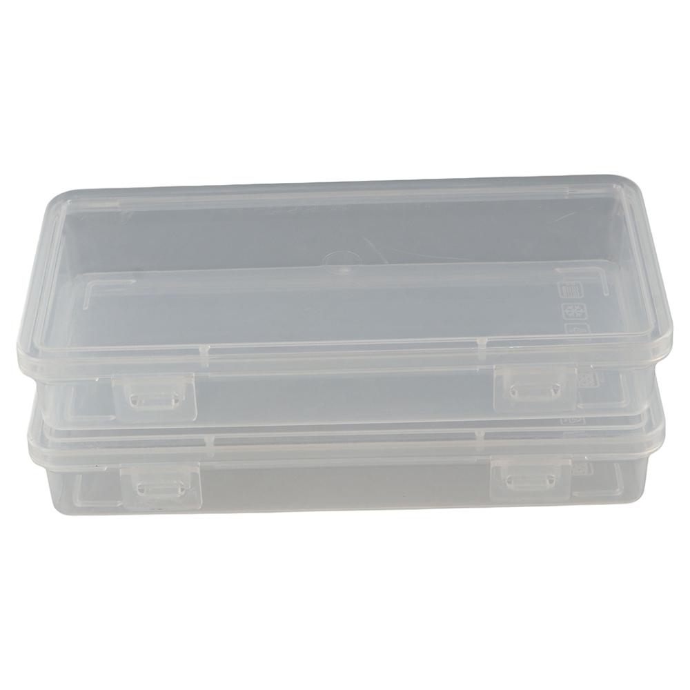 Transparent Desktop Storage Box Buckled Stationery Box Large Capacity Pencil Case Sundries