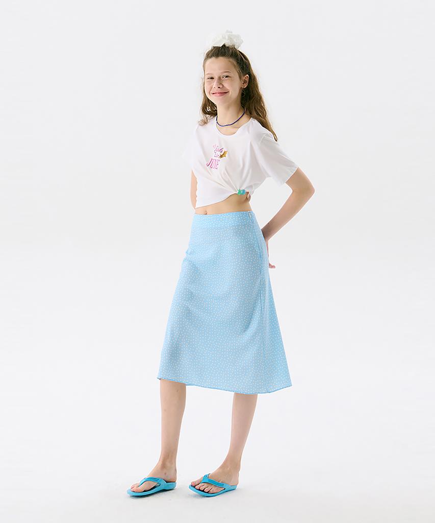 Jun Jun Space Midi Flare Skirt_Light Blue