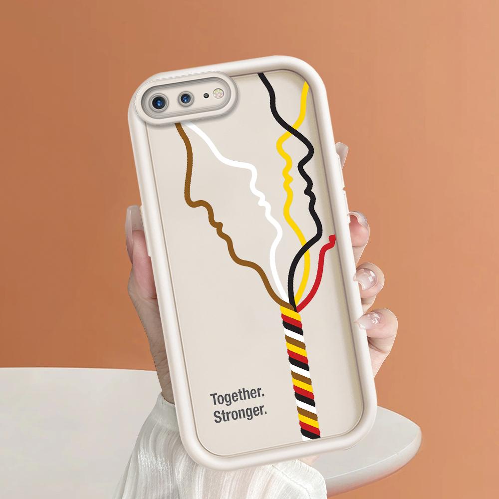 Kreative farbige Seilmuster Quadratische Leiter Silikon Handyhülle für iPhone Samsung Galaxy Xiaomi Redmi POCO HUAWEI Honor Stoßfeste Gummiabdeckung